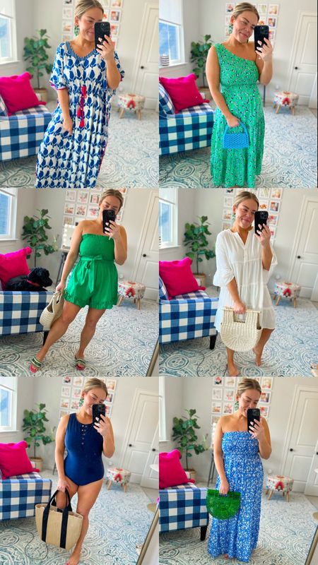 Amazon blue and green resort wear finds maxi mini one shoulder dresses romper ruffle Henley swimsuit one piece vacation summer lake pool beach Mexico outfit midsize curvy 

#LTKSeasonal #LTKcurves #LTKfamily
