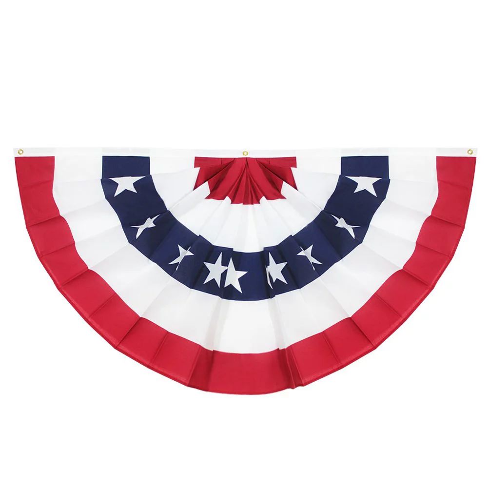 Embroidered Wrinkle Fan Shape National Flag Creative National Flag Decoration for American Indepe... | Walmart (US)