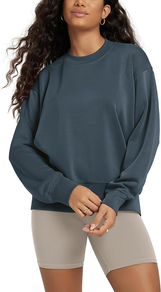 ODODOS Modal Soft Long Sleeve Oversized Sweatshirts for Women High Crew Neck Relaxed Pullover Top... | Amazon (US)