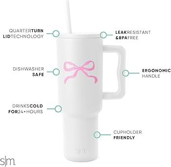 Simple Modern 40 oz Tumbler with Handle and Straw Lid | Insulated Reusable Stainless Steel Water ... | Amazon (US)