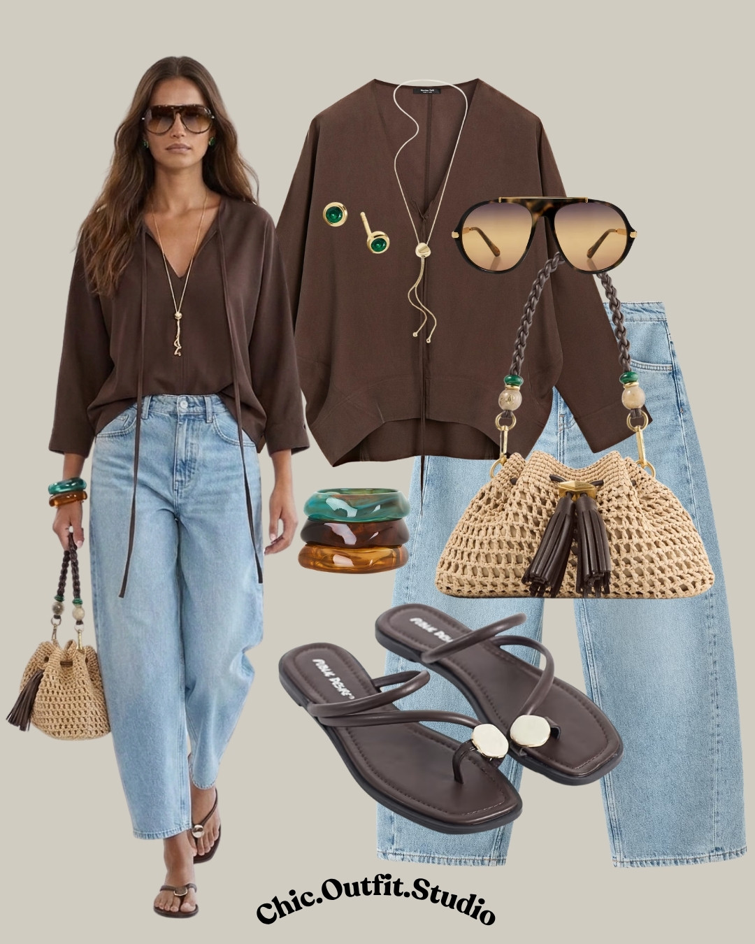 Chocolate Brown Blouse & Light Wash Jeans


✨A flowing chocolate brown blouse paired with relaxed light wash jeans creates a rich, sophisticated summer outfit with timeless appeal. Finished with raffia accessories, earthy jewelry, and brown sandals, this look is perfect for vacation strolls, café dates, winery visits, weekend brunch, shopping, or effortless everyday wear. Warm earthy tones bring a luxurious feel to casual summer dressing.

✨Tags: brown blouse outfit women, chocolate brown top outfit, light wash jeans outfit, earthy summer outfit, casual luxury style, European summer fashion, vacation outfit women, elevated everyday outfit, effortless chic style, raffia bag outfit, timeless casual fashion 

 #LTKgrwm #LTKootd #LTKOver40