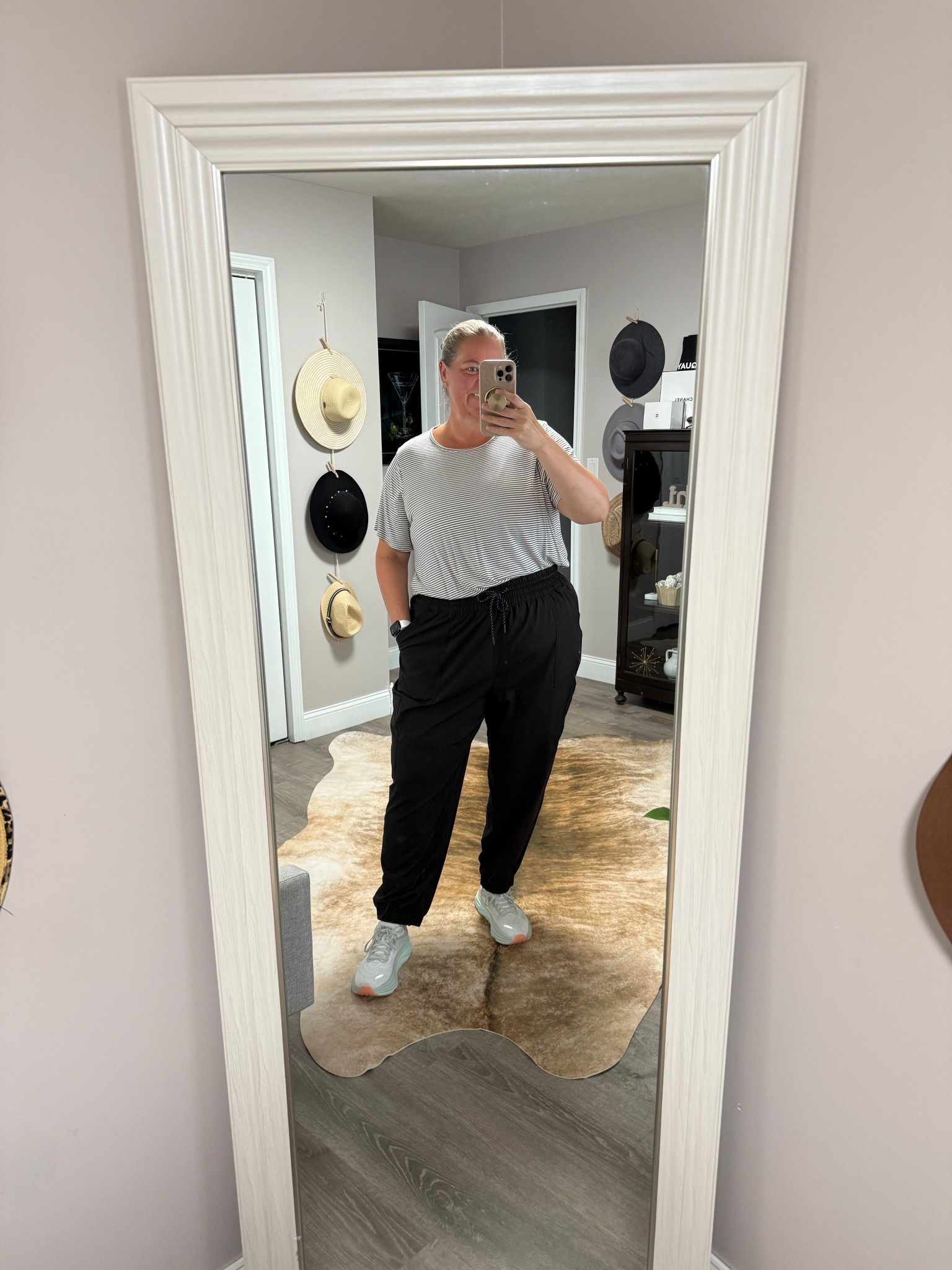 Old Navy for the win on a cute and casual outfit with some activewear joggers and comfy stretchy tee with sneakers. 

#LTKSummerEdit #LTKOver40 #LTKPlusSize