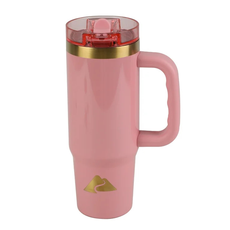 Ozark Trail 30 oz Stainless Steel Insulated Travel Tumbler with Handle and Flip Straw Lid, Rose S... | Walmart (US)