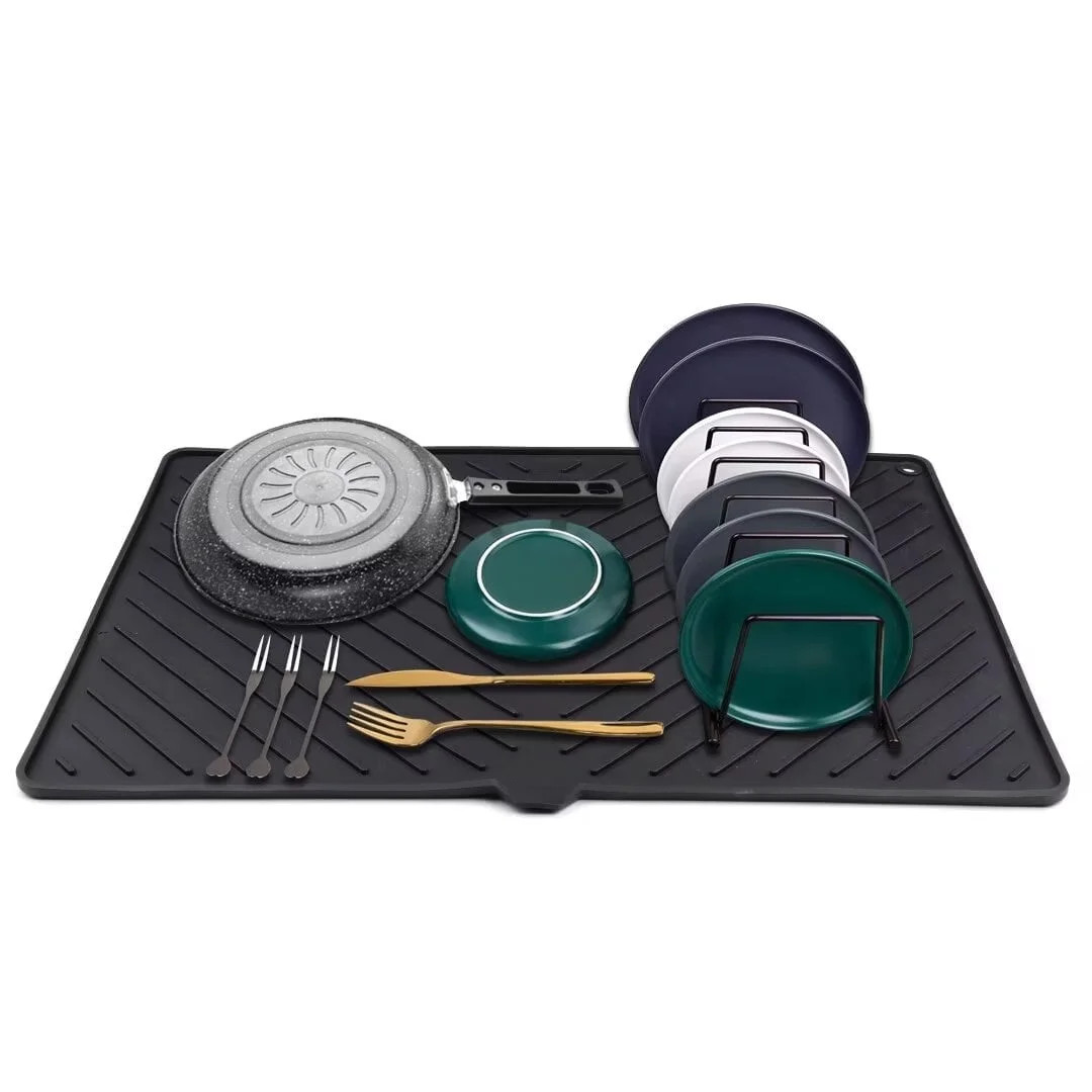 Dish Drying Mat, Silicone Drying Mat for Kitchen Counter, 24"x15" Dish Mat, Heatproof Drainer Mat | Walmart (US)