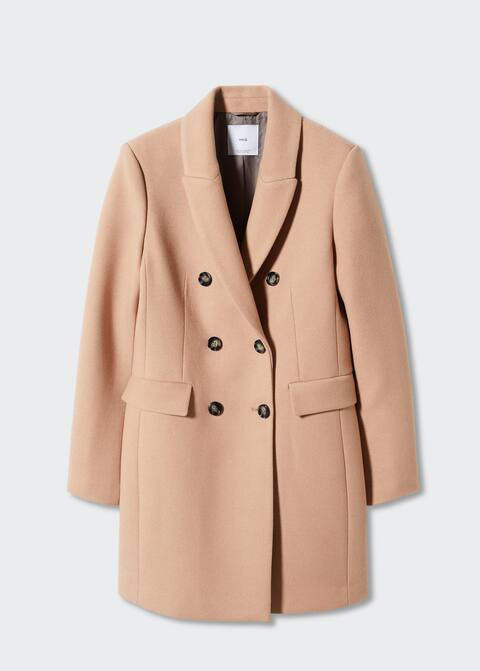 Wool double-breasted coat | MANGO (UK)