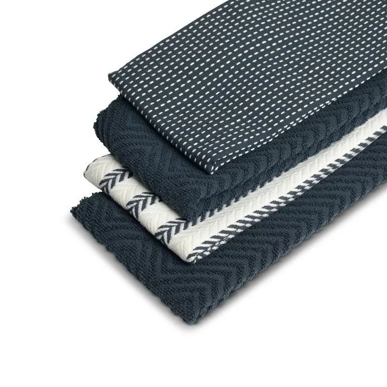 Thyme & Table 4-Pack Kitchen Towels, Navy | Walmart (US)