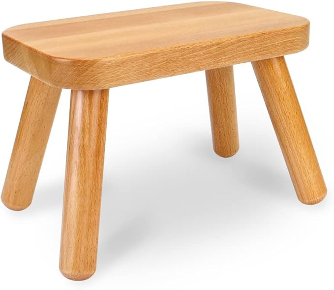 KVIPY Wood Stool Step, Solid Hard Seat Stool with Non-Slip Feet, 8 Inch Doorway Shoe Changing Sto... | Amazon (US)