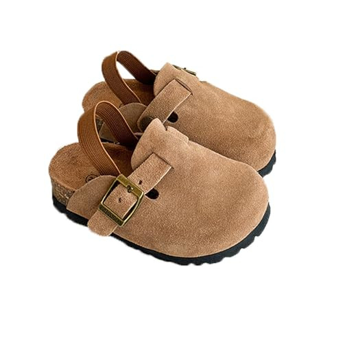 Kids Suede Clogs Toddler Clogs Boys Girls Sandals Cork Adjustable Buckle Mules | Amazon (US)