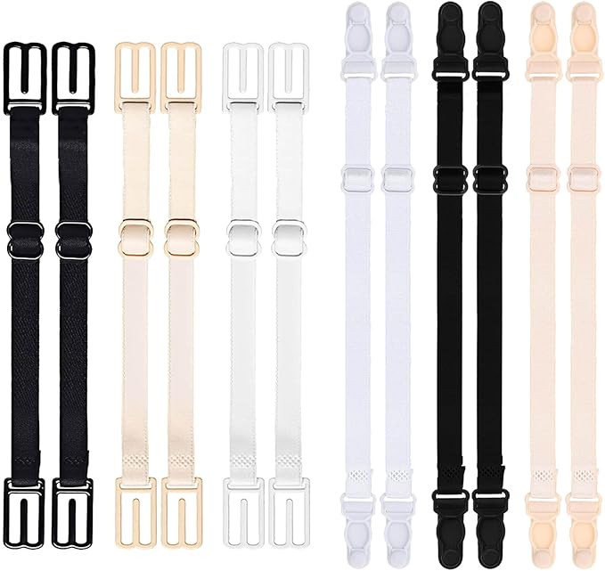 12 PCS Bra Strap Holders for Slipping Bra Strap Clips Elastic Straps Adjustable Bra Band Women's ... | Amazon (US)