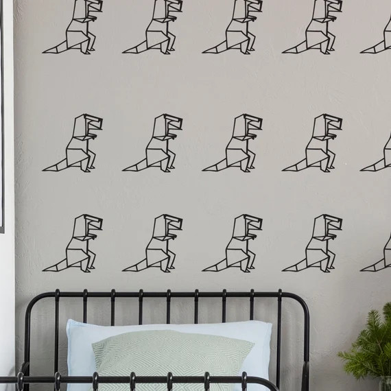 Wall Decal - Origami T Rex - Wall Sticker - Room Decor - Wall Decor | Etsy (US)