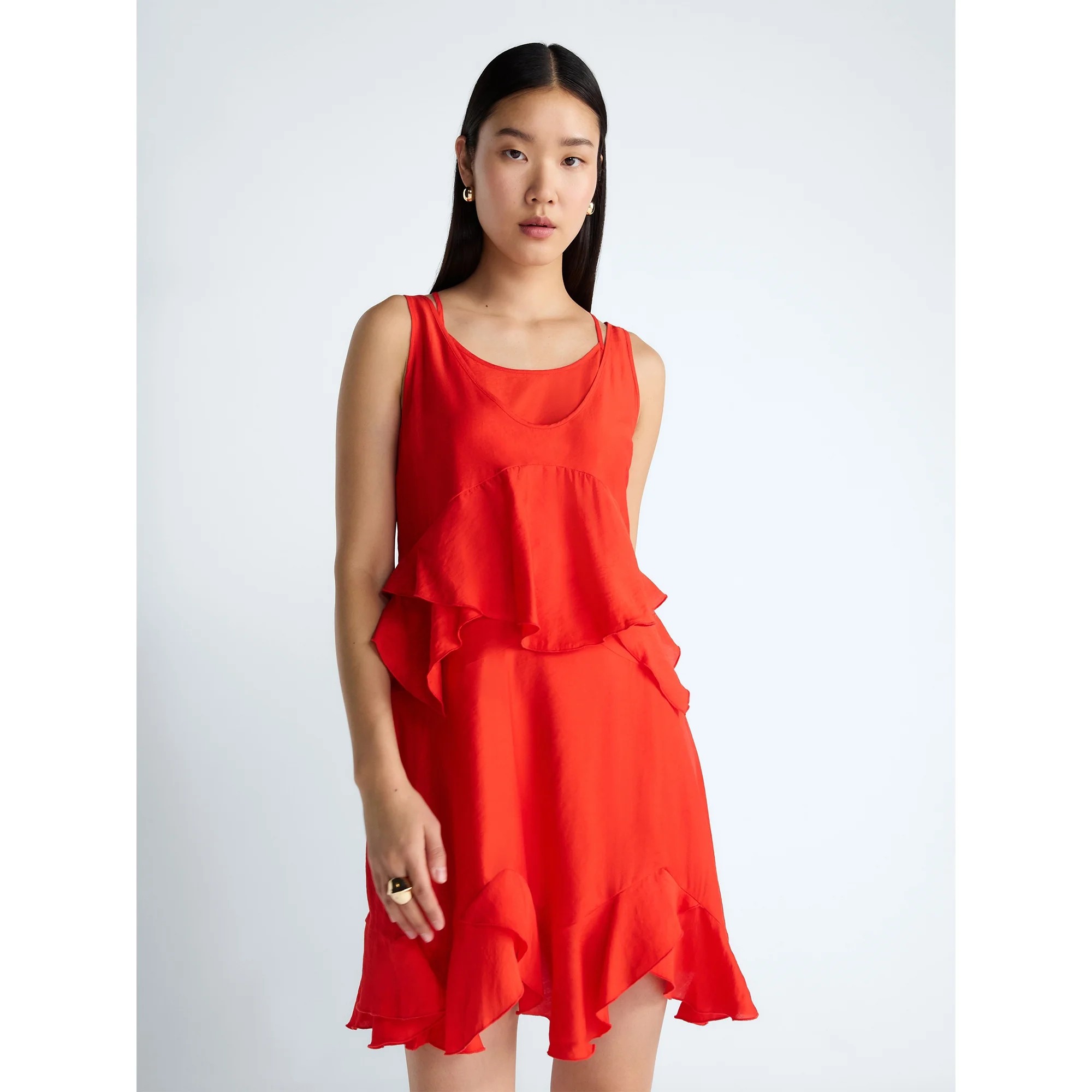 Devil Wears Prada Scoop Collection Women’s and Women's Plus Mini Ruffle Tank Dress, Sizes XS-4X | Walmart (US)