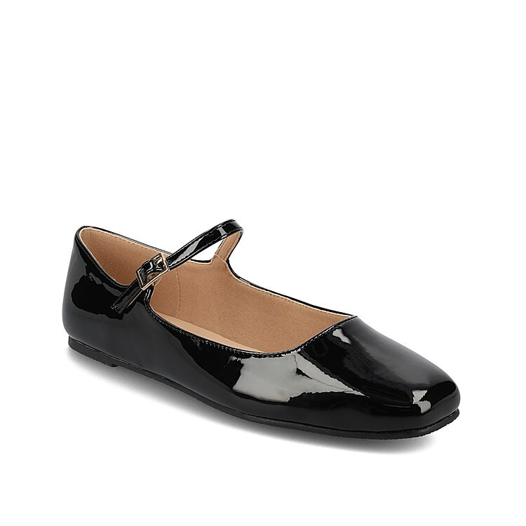 Journee Collection Carrie Mary Jane Flat | Women's | Black Patent | Size 12 | Flats | Mary Jane | DSW