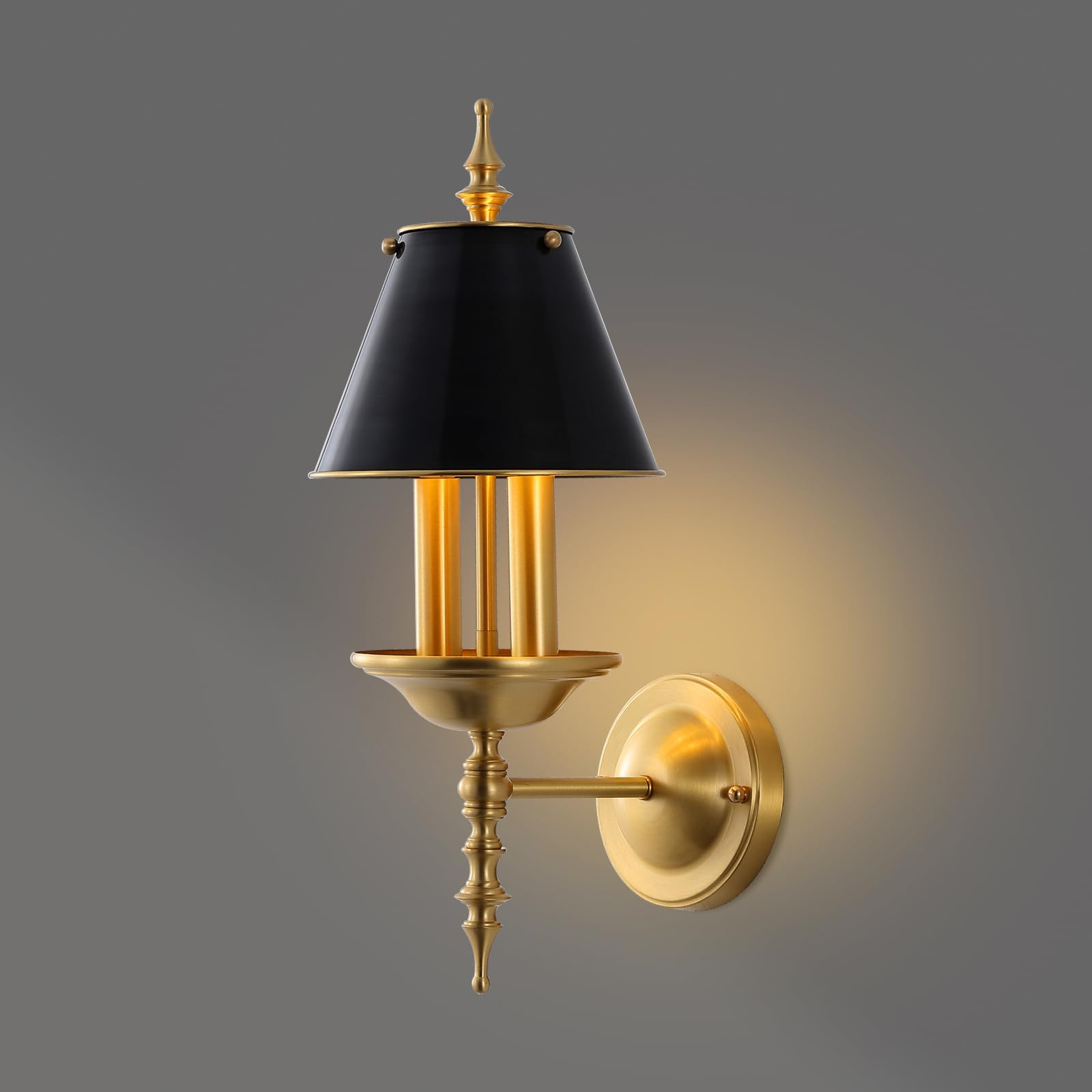 Brass Wall Sconce 2-Lights Modern Gold Black Bathroom Wall Lighting Vanity Light Fixtures Solid C... | Amazon (US)
