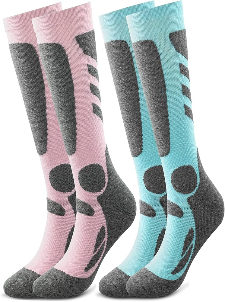 Women's Ski Socks for Skiing, Snowboarding, Outdoor Sports, Winter Performance Socks-2 Pack | Amazon (US)