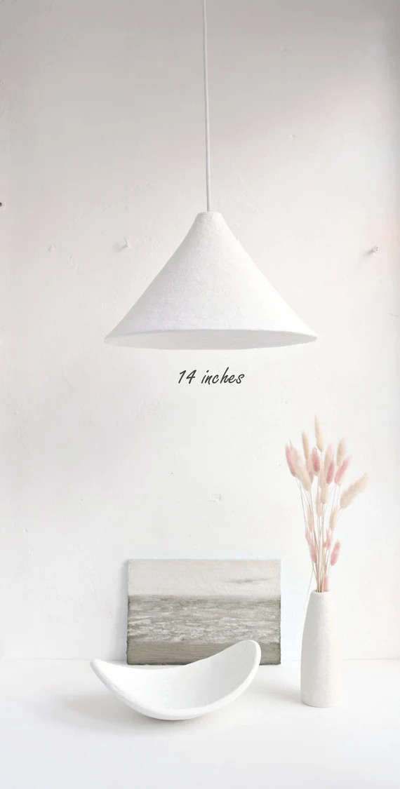 White Pendant Light Concrete Pendant Light Modern Chandelier - Etsy | Etsy (US)