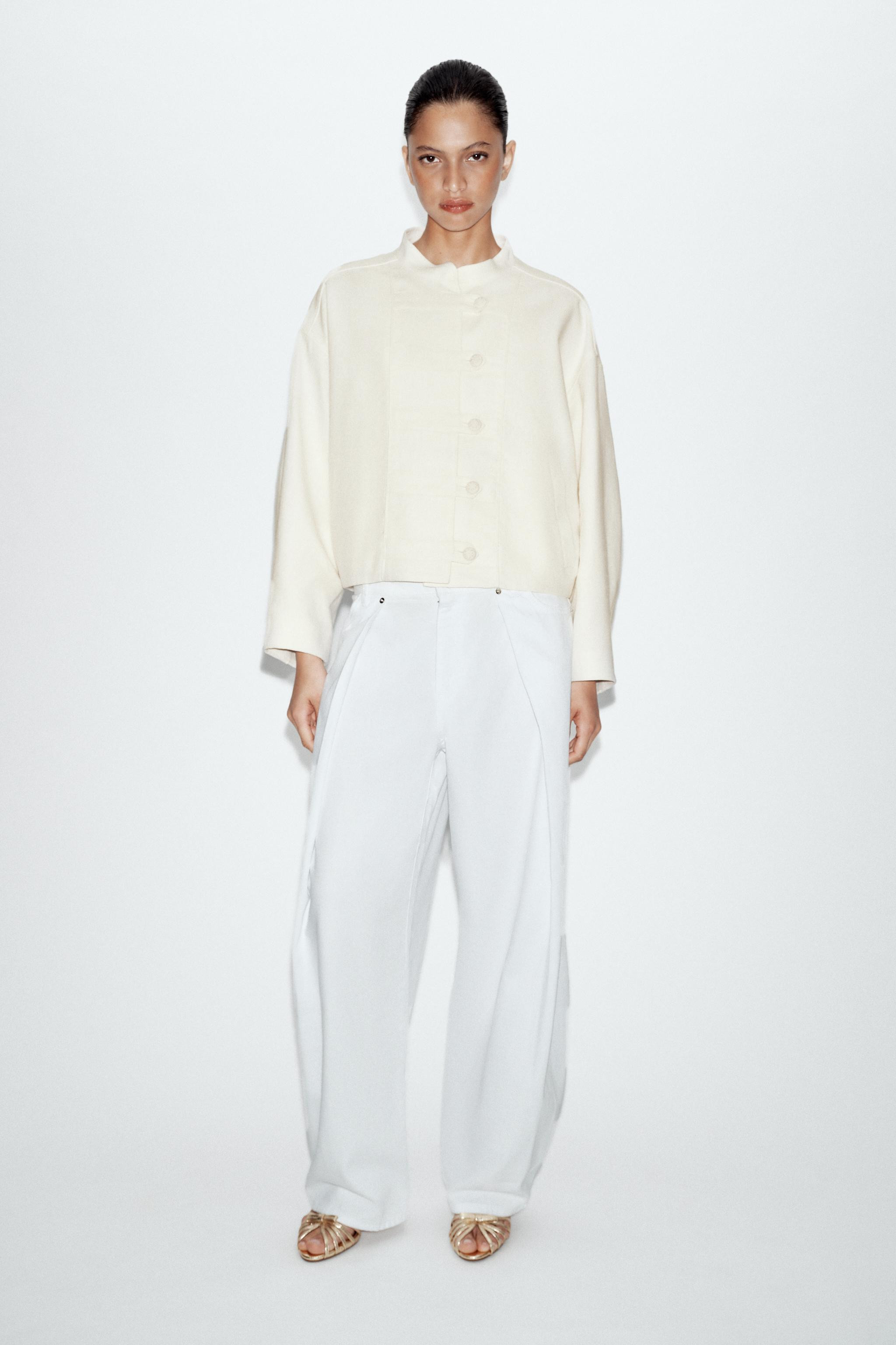 BLOUSON À BRANDEBOURGS ET LIN | Zara FR