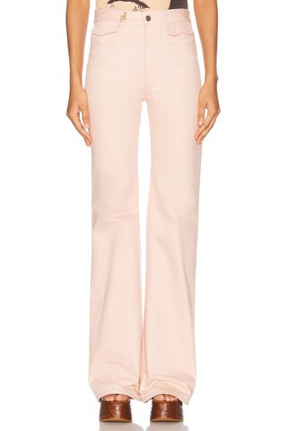 Chloe Straight Leg Jeans in Peach | FWRD 