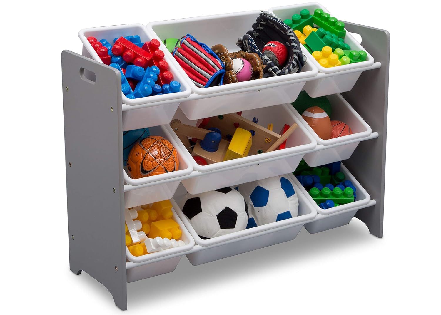 Delta Children MySize 9 Bin Plastic Toy Organizer, Grey | Amazon (US)