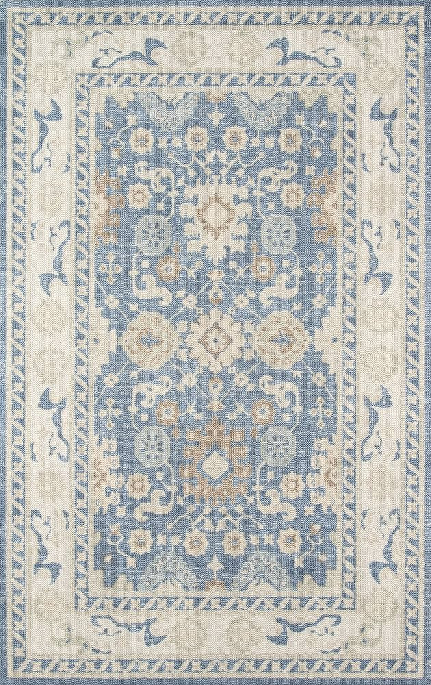 Momeni Anatolia Wool and Nylon Area Rug, 6'6" X 9', Light Blue | Amazon (US)