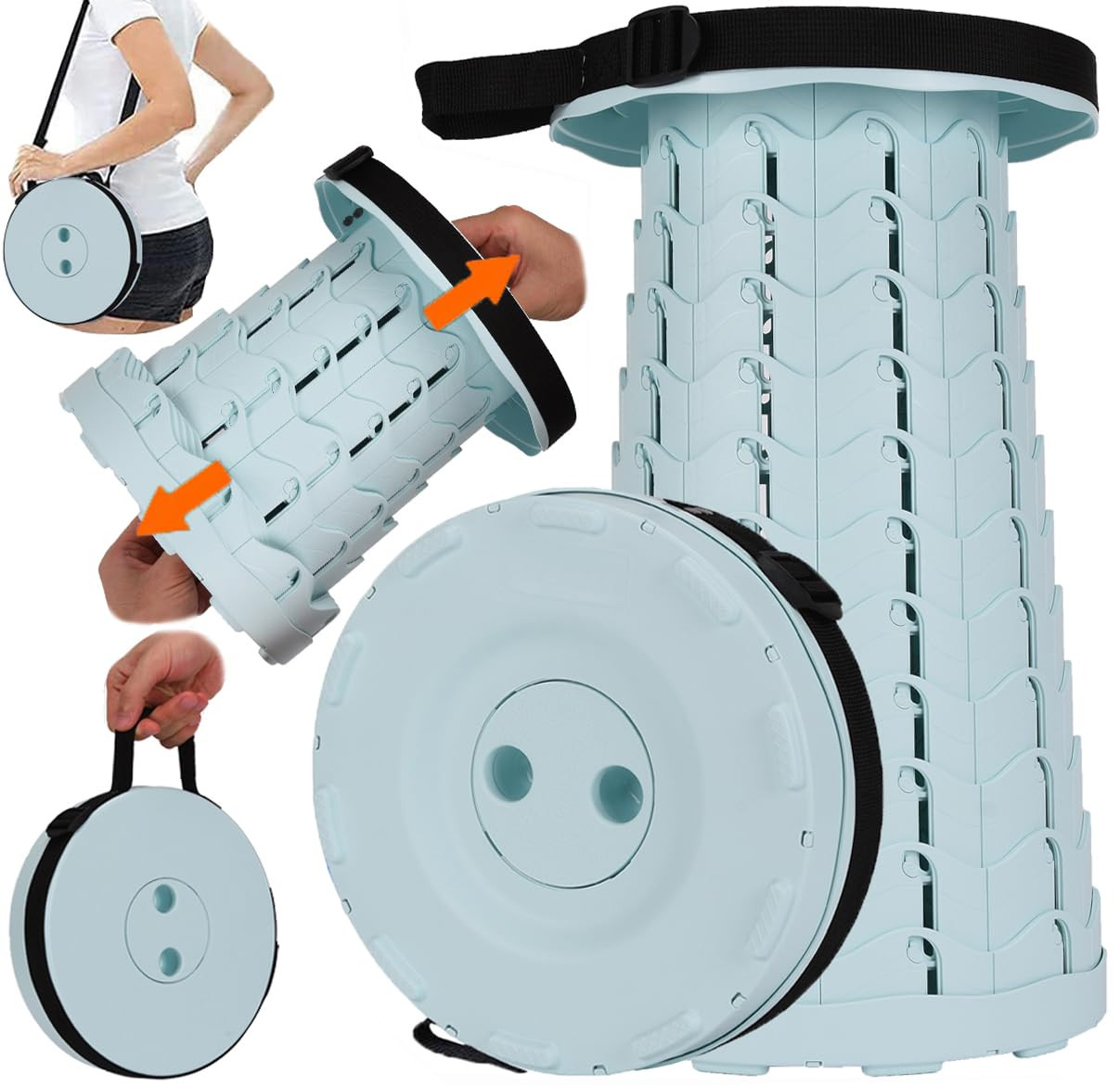 Fishboy Upgraded Collapsible Stool, 400lbs Max Weight, Lightweight But Sturdy, Portable Retractab... | Amazon (US)