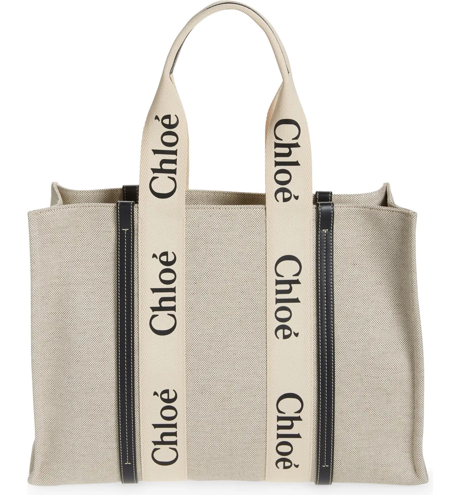 Chloé Large Woody Logo Strap Canvas Tote | Nordstrom | Nordstrom