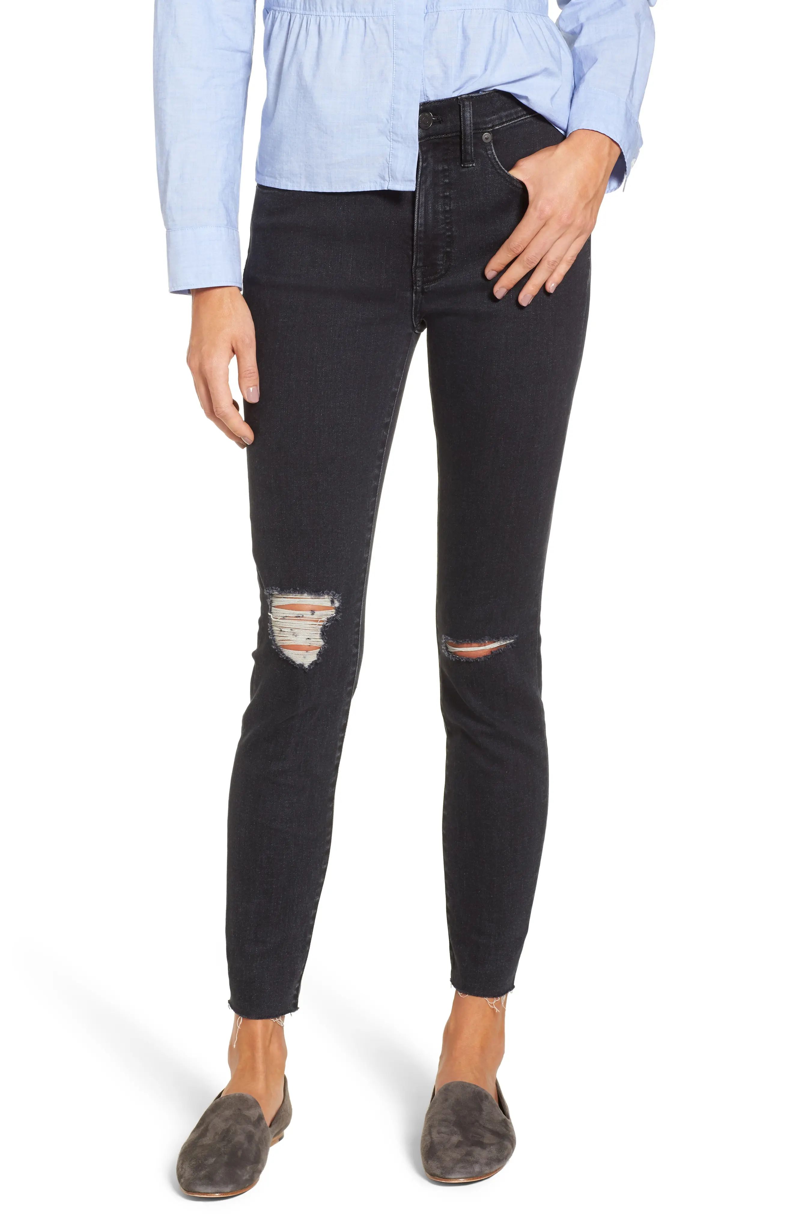 10-Inch High Rise Ripped Skinny Jeans | Nordstrom