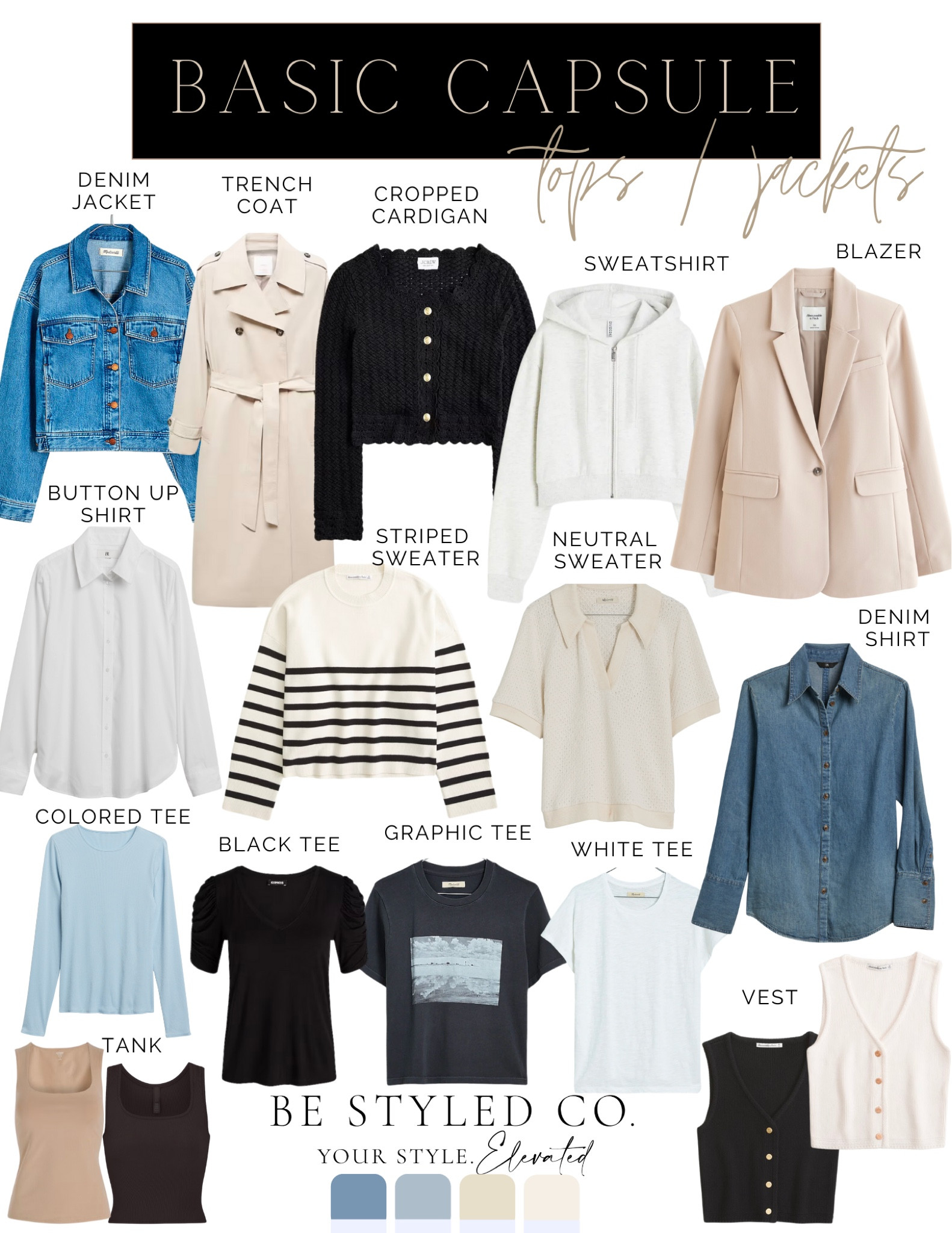 Spring basics- wardrobe capsule - tops - jackets - tees - sweaters #LTKGiftGuide #LTKSpringSale

#LTKstyletip