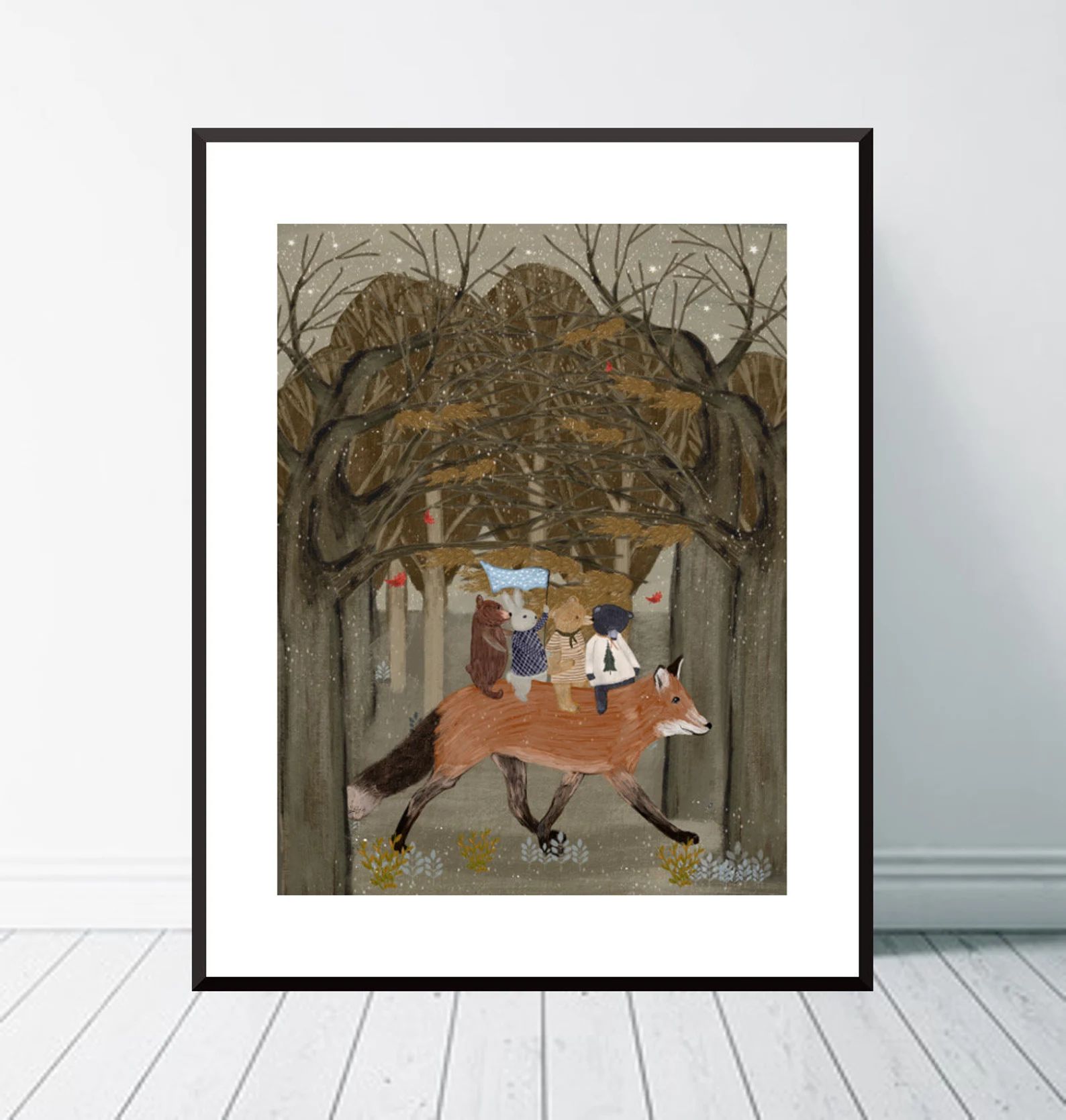 The Amber Fox. Nursery Art Children's Wall Art Woodland | Etsy | Etsy (US)