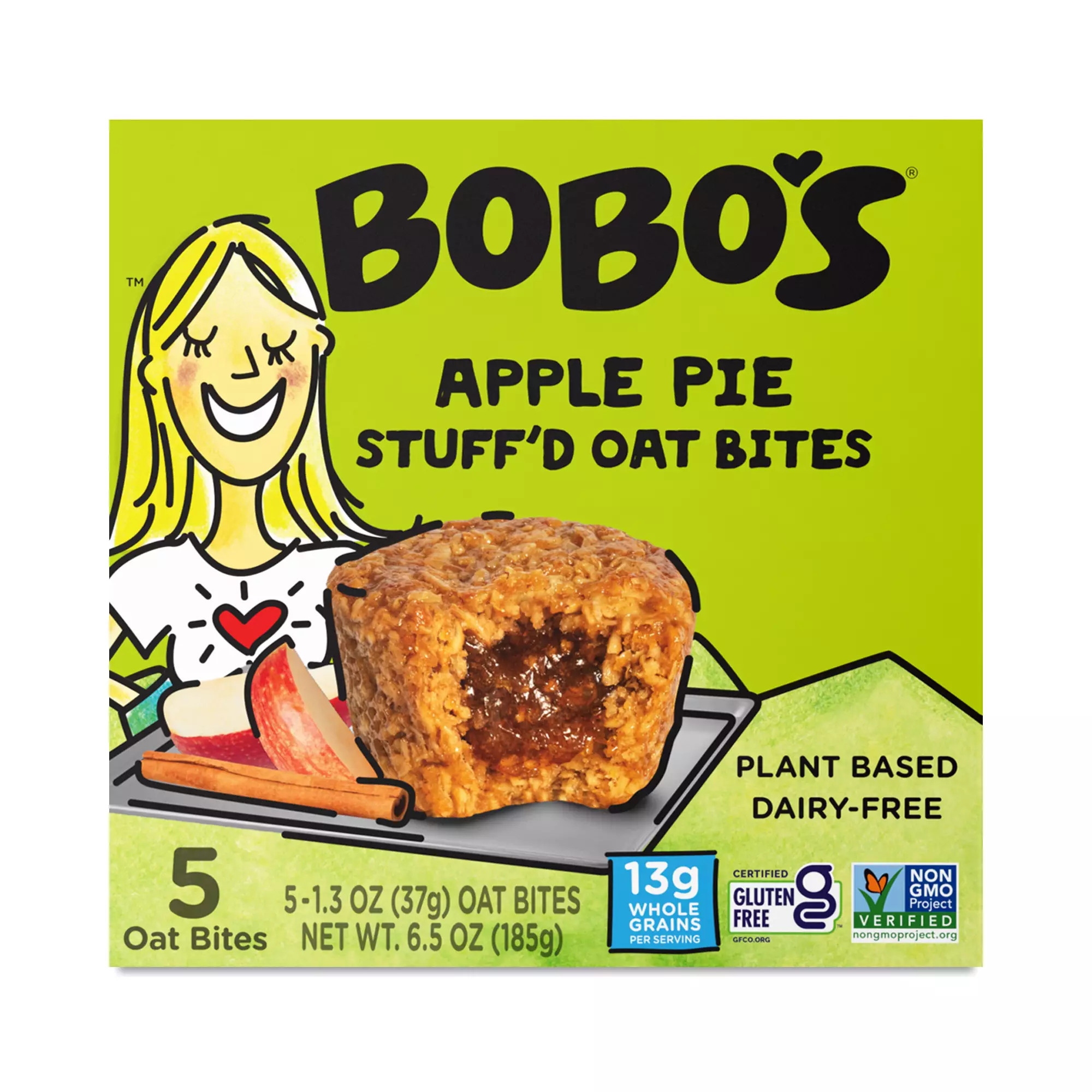 Bobo's Oat Bars Stuffed Oat Bites, Apple Pie 5 count (1.3 oz each) | Thrive Market