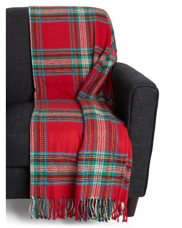 Made In Portugal Plaid Throw | TJ Maxx