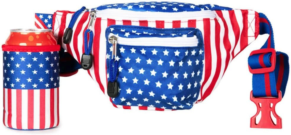 Tipsy Elves American Flag USA Fanny Pack with Drink Holder | Amazon (US)