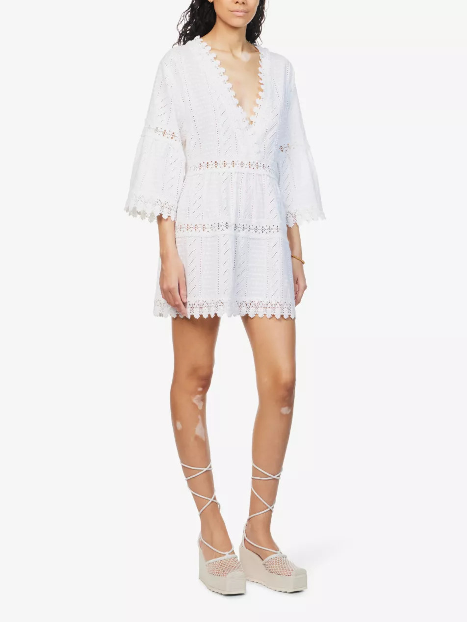 Victoria semi-sheer cotton cover-up | Selfridges