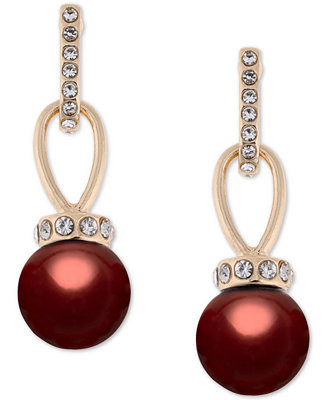 Charter Club Imitation Pearl and Pavé Drop Earrings, Created for Macy's - Macy's | Macy's