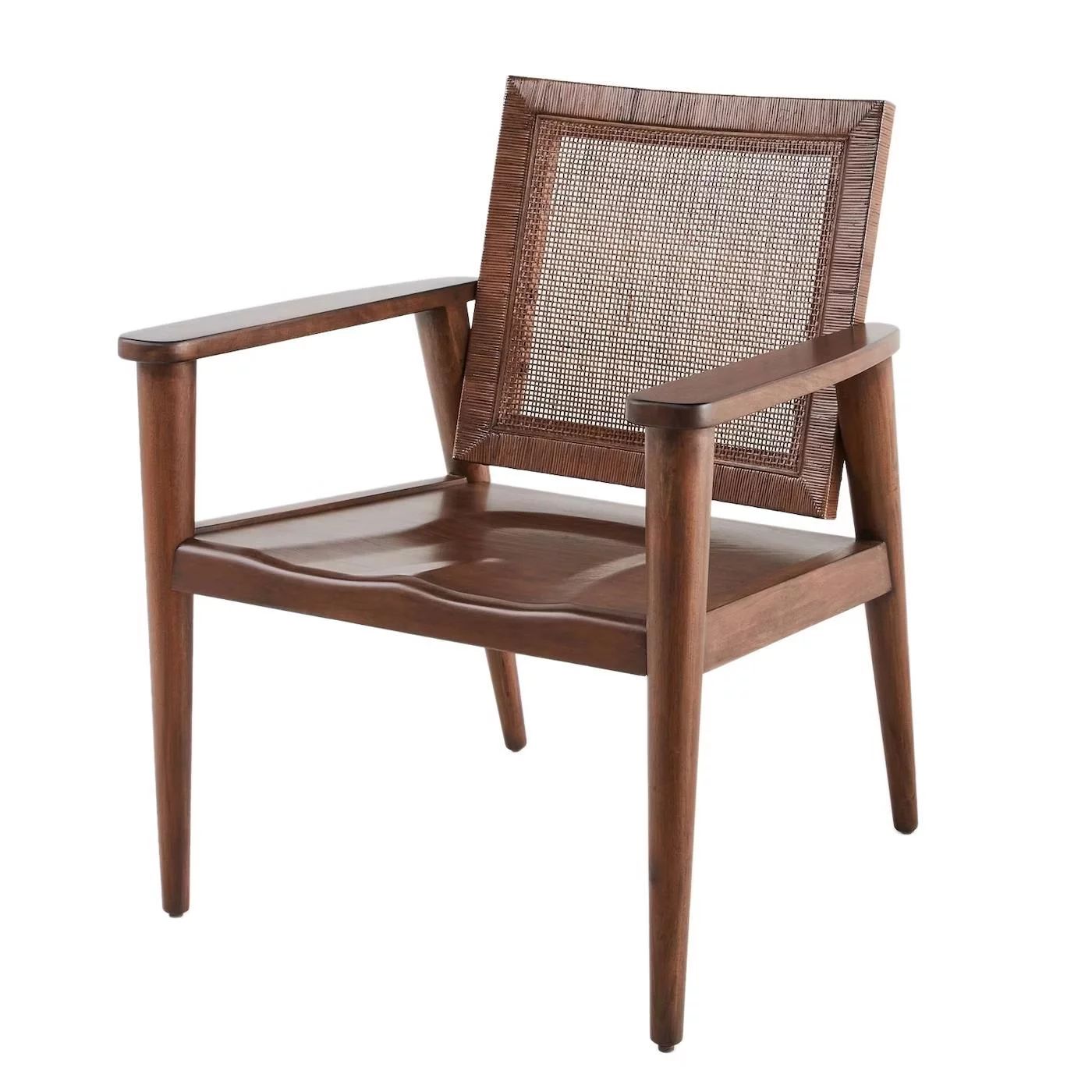 Wood with Cane Back Accent Chair, Brown Color, Living Room or Study - Hearth & Hand with Magnolia | Walmart (US)