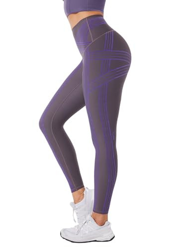 Fanka Powerband Resistance Leggings for Women, Full Length – Sculpting Compression with Added Resistance, Reversible Wear，Cloud Gray/Aurora Violet，Small | Amazon (US)