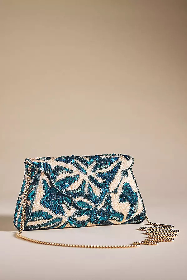 Scalloped Sequin Crossbody Clutch | Anthropologie (US)