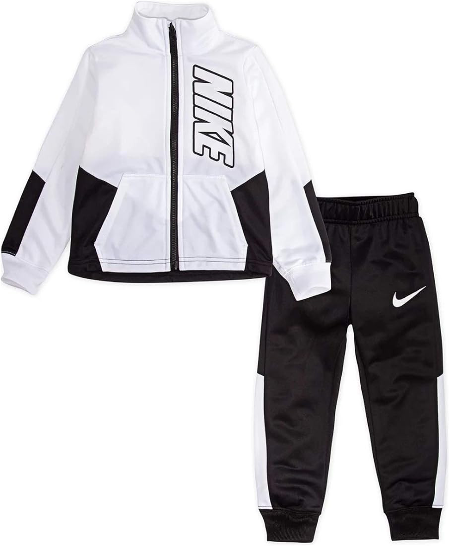 Nike Kids Baby Boy's Color Block Full Zip Hoodie and Jogger Pants Two-Piece Track Set (Toddler) | Amazon (US)