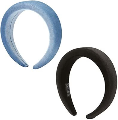 Folora 2pcs Padded Velvet Headbands Fashion Thick Velvet 90s Hair Accessories Wide Headband for W... | Amazon (US)