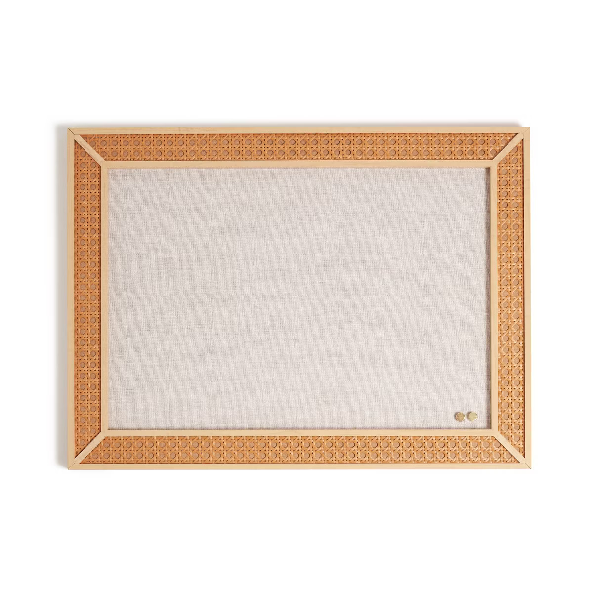 U Brands 17"x23" Rattan Frame Linen Bulletin Natural: Wall Mount Magnetic Board, Includes Hardwar... | Target