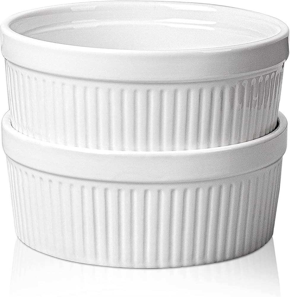 Delling Large Ramekins 32 Oz Oven Safe/Soup Bowls, 1 Quart Serving Bowls Ceramic Round for Baking... | Amazon (US)