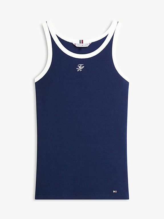 Contrast Trim Ribbed Slim Tank Top | Tommy Hilfiger UK