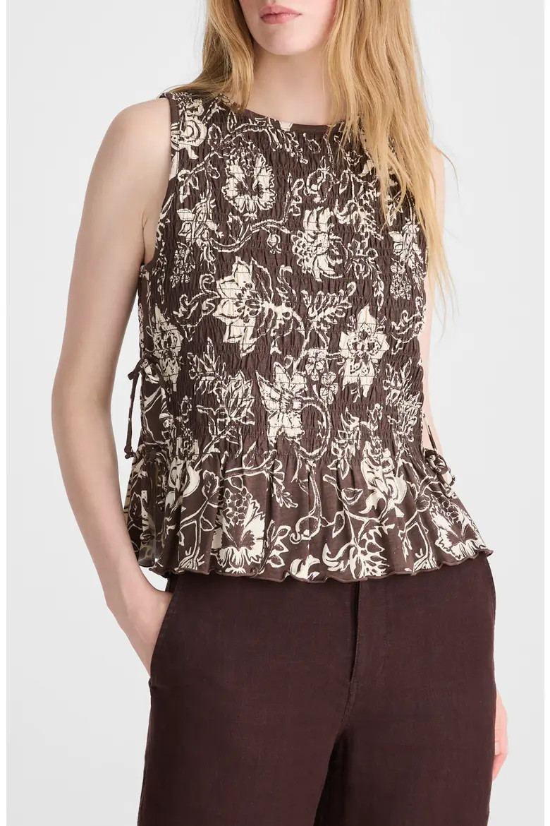 Madewell Side Tie Smocked Tank (Women) | Nordstrom | Nordstrom