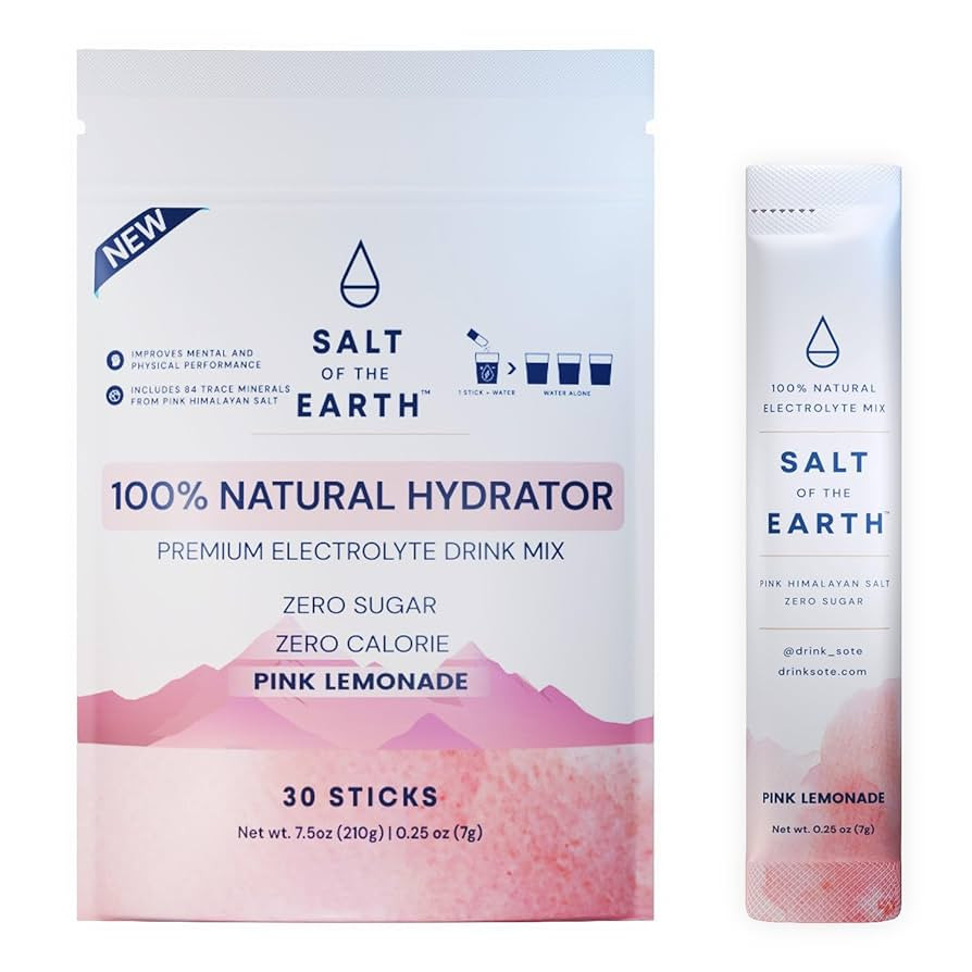 Salt of the Earth Premium Zero-Sugar Electrolyte - Made with Pink Himalayan Salt - Hydration Powd... | Amazon (US)