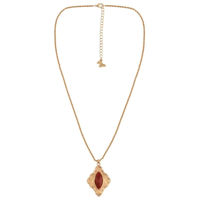 The Pioneer Woman Adult Female Gold-Tone Metal Agate Stone Pendant Necklace | Walmart (US)