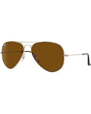 Ray-Ban RB3025 Metal Aviator Sunglasses For Men For Women + BUNDLE with Designer iWear Eyewear Ca... | Amazon (US)