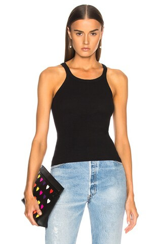 RE/DONE Ribbed Tank Top in Black | FWRD | FWRD 