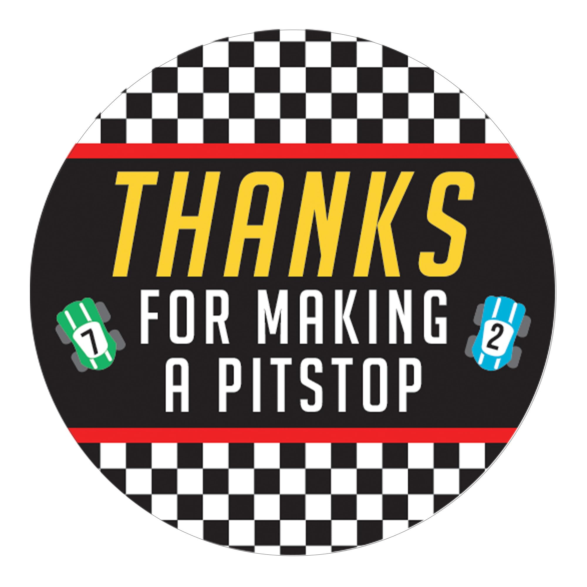 Race Car Birthday Party Stickers, Let's Go Racing Racecar Stickers - 40 Count Thank You Labels | Amazon (US)