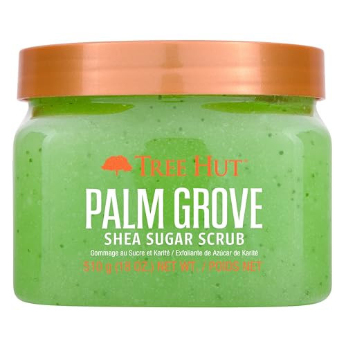 Tree Hut Palm Grove Shea Sugar Scrub, Exfoliating, Hydrating & Moisturizing Body Scrub with Shea Butter & Nourishing Essential Oils, Smooth & Soften Skin, 18 oz | Amazon (US)