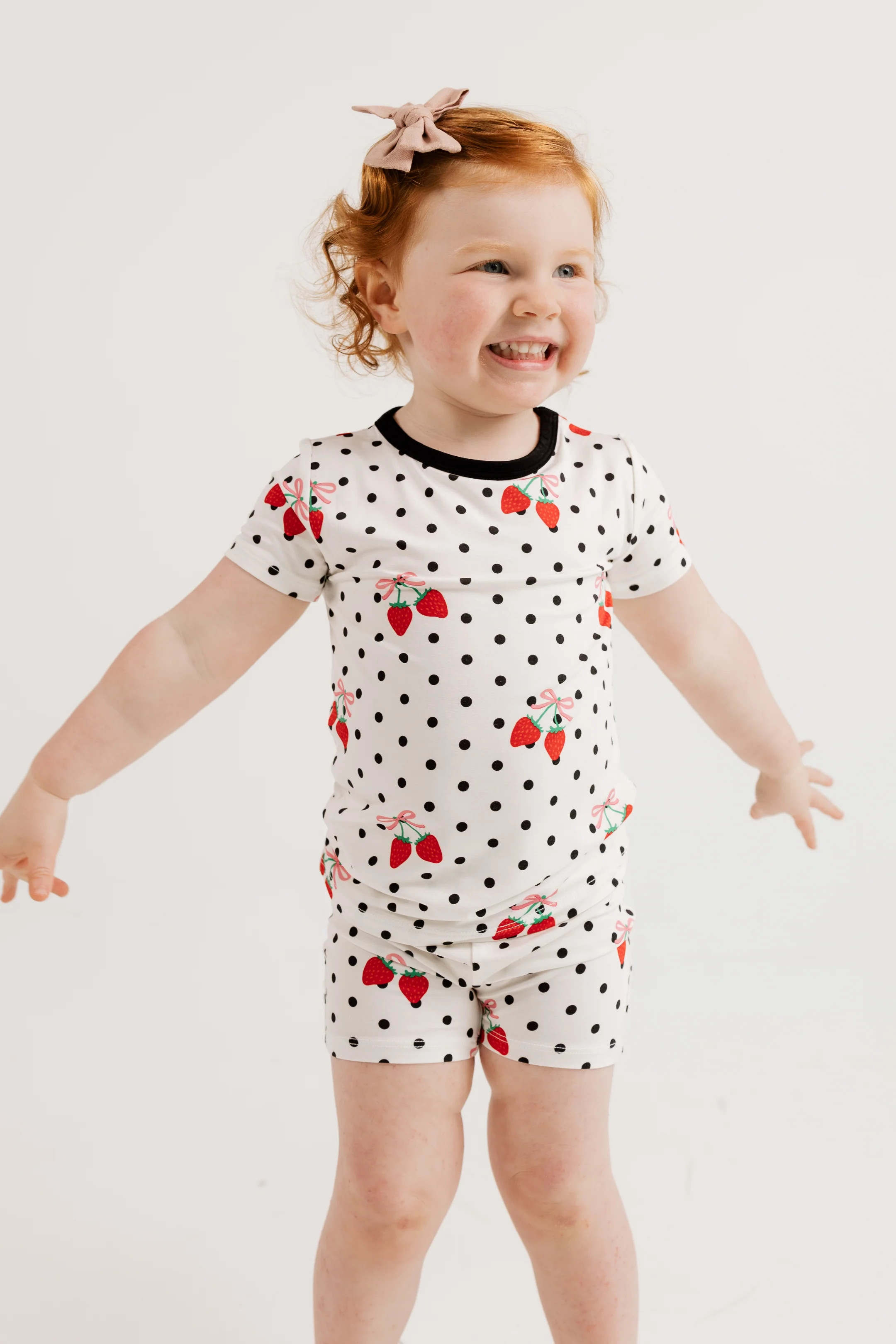 Strawberry Polka Dot Two Piece Short Set | In My Jammers