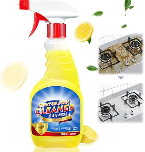 All-Purpose Oil Stain Cleaner, Kitchen Oil Remover Degreaser Spray, Lemon Scent Cleaner, Degrease... | Amazon (US)